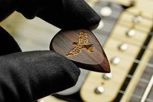 Ebony Spearhead Personalized Guitar Pick