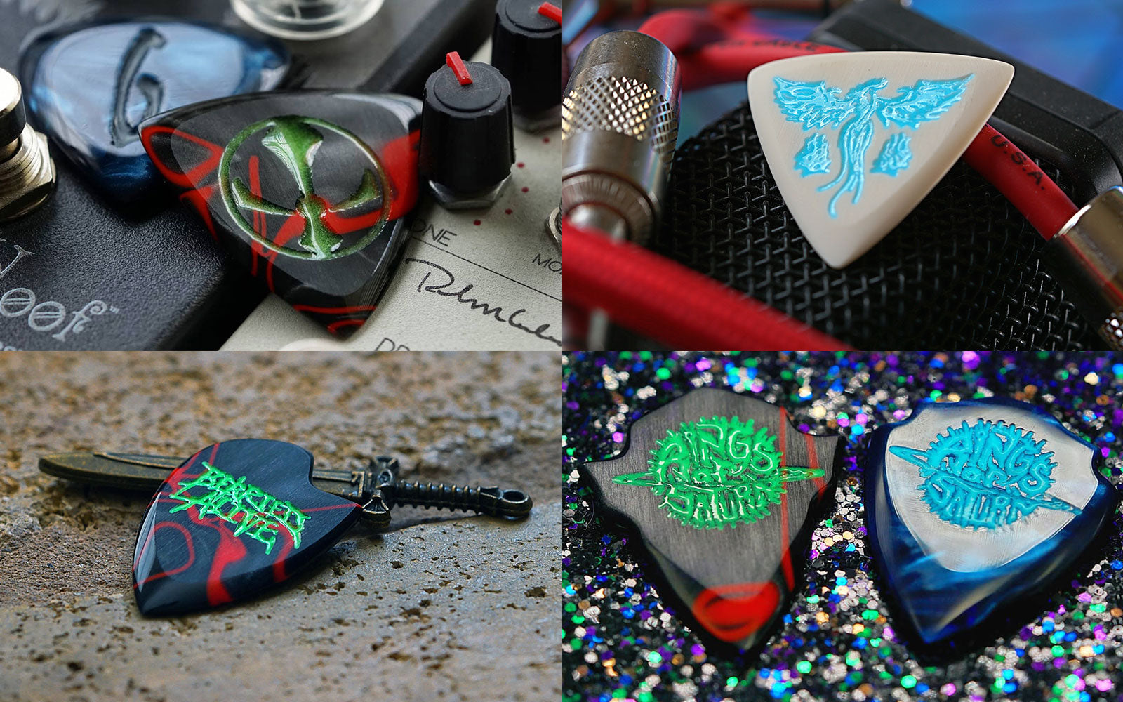 personalized guitar picks engraved plectrums by Iron Age