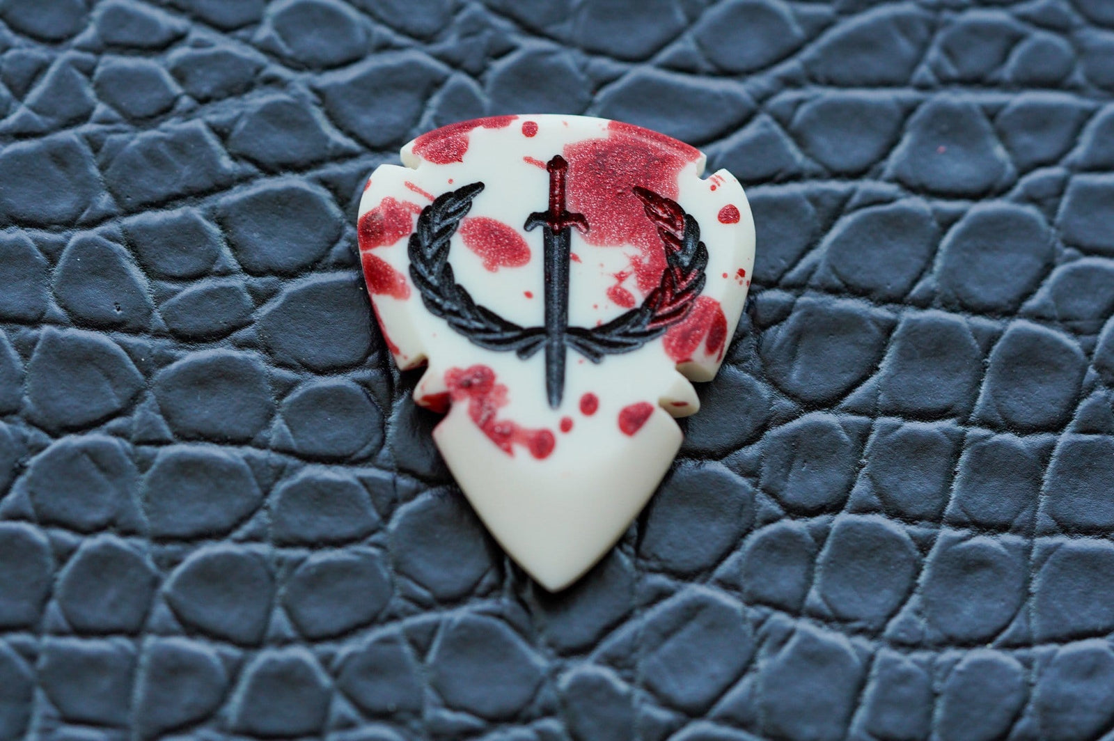 Blood-Reign Spearhead-faux ivory guitar picks- bone horn alternative plectrums-Iron Age Guitar Accessories