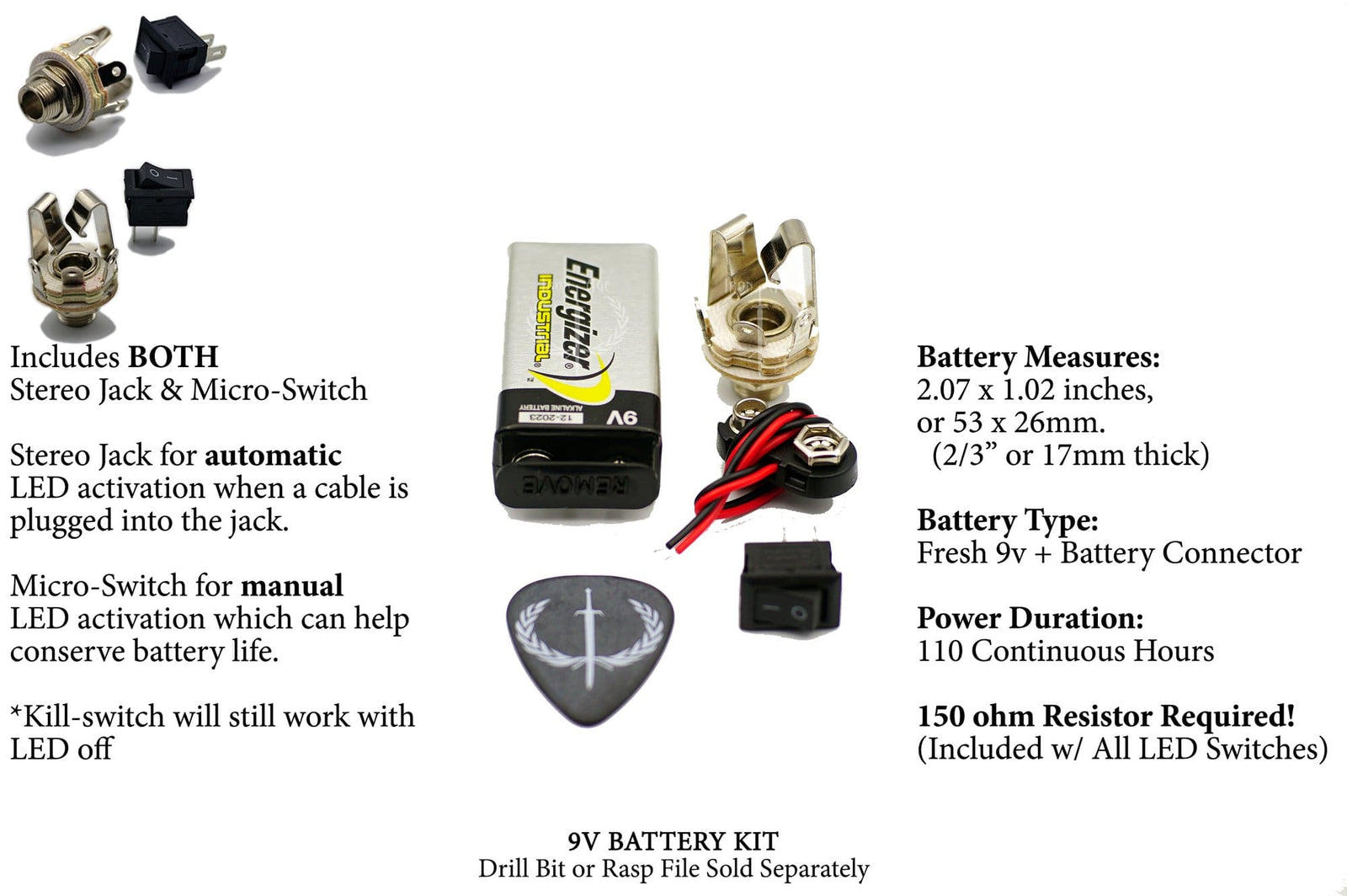 Installation Kits & Drill Bits-guitar kill switch-momentary-Iron Age Guitar Accessories