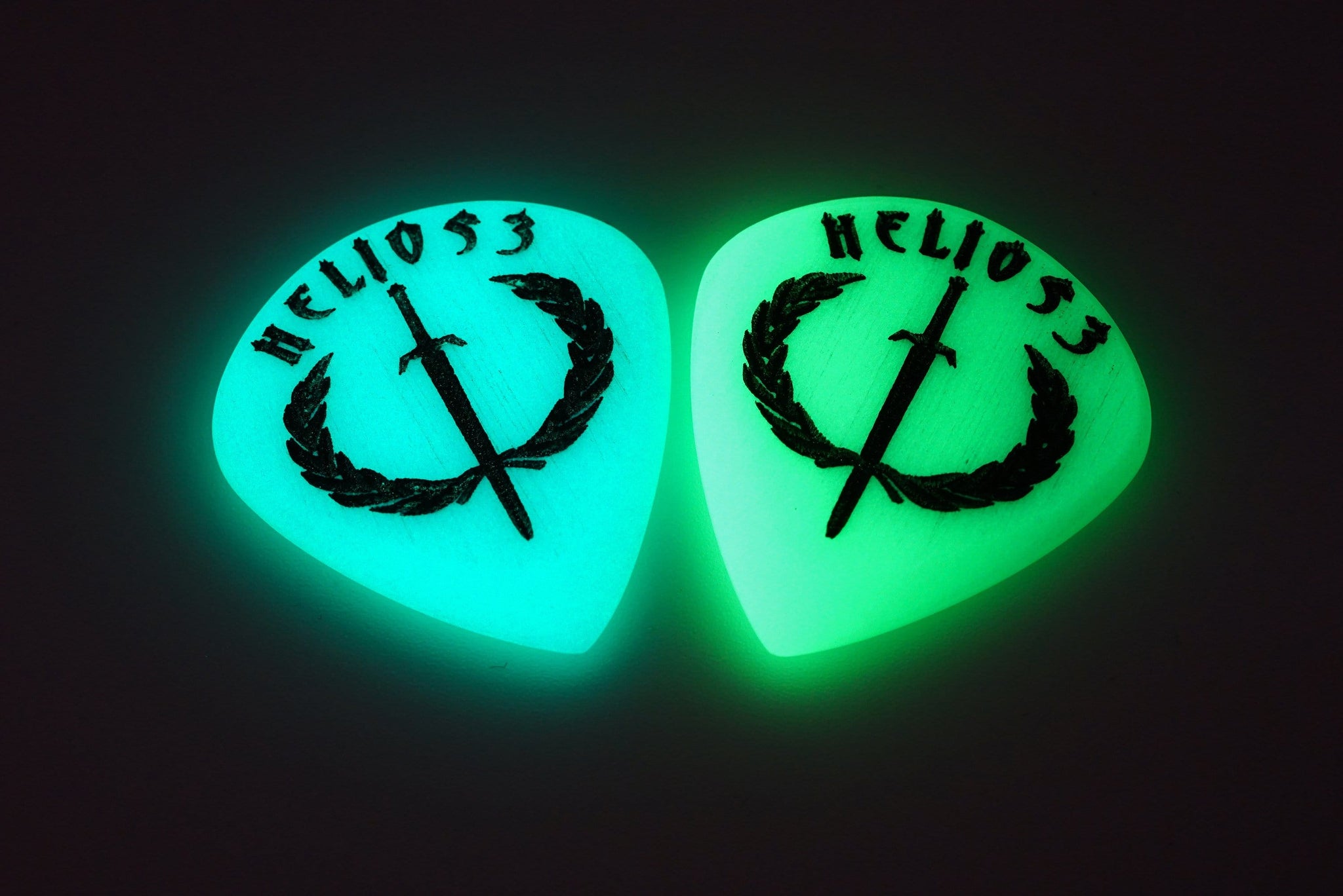 Helios-3 Glowing Jazz Pick - Iron Age Guitar Accessories