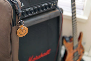 GMC Guitar Pick Holder Keychain Guitar Pick Case Made of Recycled Vinyl  With Steel Snap and Key Chain Ring 