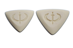 Tri-Picks-faux ivory guitar picks- bone horn alternative plectrums-Iron Age Guitar Accessories